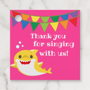 Sharks Pnk Ocean Birthday Favor Tags Geschenkanhänger