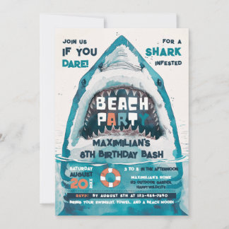 Sharktastic Summer BEACH Party Einladung