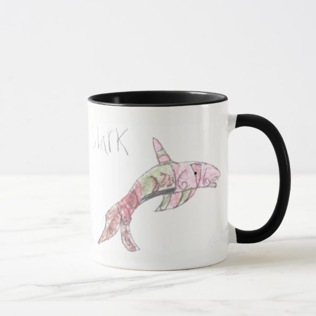 Sharky Haifisch - Kinderhaifisch-Kunst-kombinierte Tasse (Rechts)