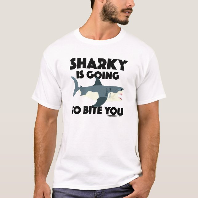 Sharky wird euch beim Design beißen - Männergrunds T-Shirt (Vorderseite)