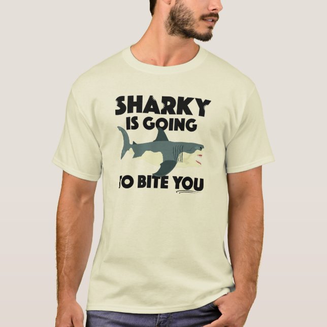 Sharky wird euch beim Design beißen - Männergrunds T-Shirt (Vorderseite)
