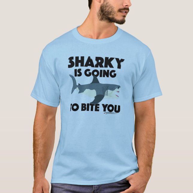 Sharky wird euch beim Design beißen - Männergrunds T-Shirt (Vorderseite)