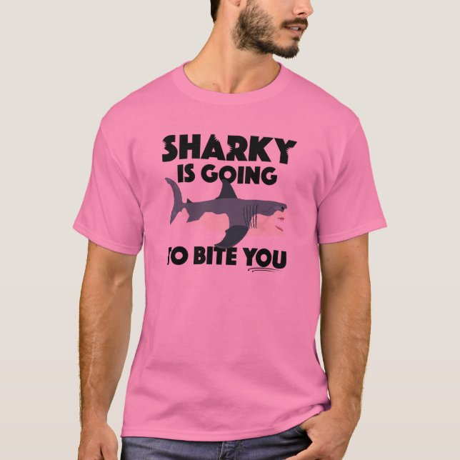 Sharky wird euch beim Design beißen - Männergrunds T-Shirt (Vorderseite)
