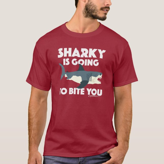 Sharky wird Ihnen Design beibringen - Basic Dunkel T-Shirt (Vorderseite)