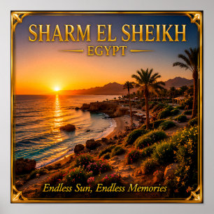 Sharm El Sheikh Ägypten Goldener Sonnenuntergang R Poster