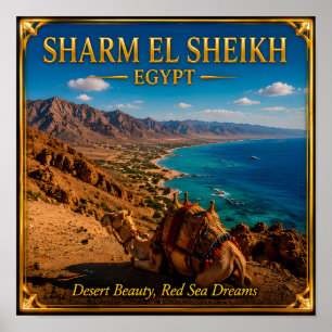 Sharm El Sheikh Ägypten Wüstenmeer Reiseabenteuer Poster