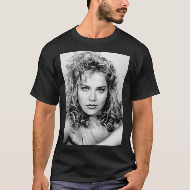 Sharon Stone - Schwarzweiß   T-Shirt (Vorderseite)