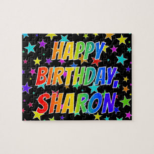 "SHARON" Vorname, Spaß "GLÜCKLICHER GEBURTSTAG" Puzzle