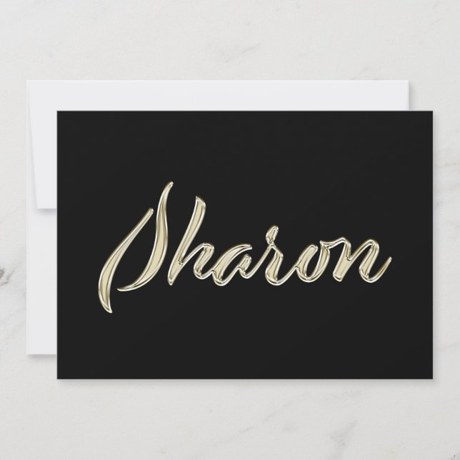 Sharon white gold Handwriting Karte (Vorderseite)