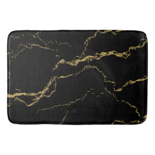 Sharp Black and Gold Marmor Badematte
