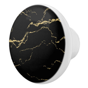 Sharp Black and Gold Marmor Keramikknauf