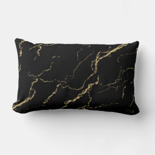 Sharp Black and Gold Marmor Lendenkissen