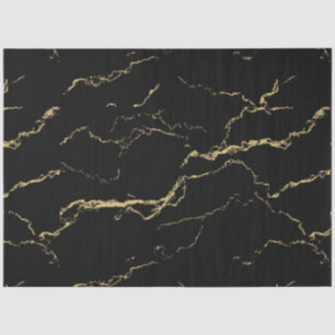 Sharp Black and Gold Marmor Seidenpapier
