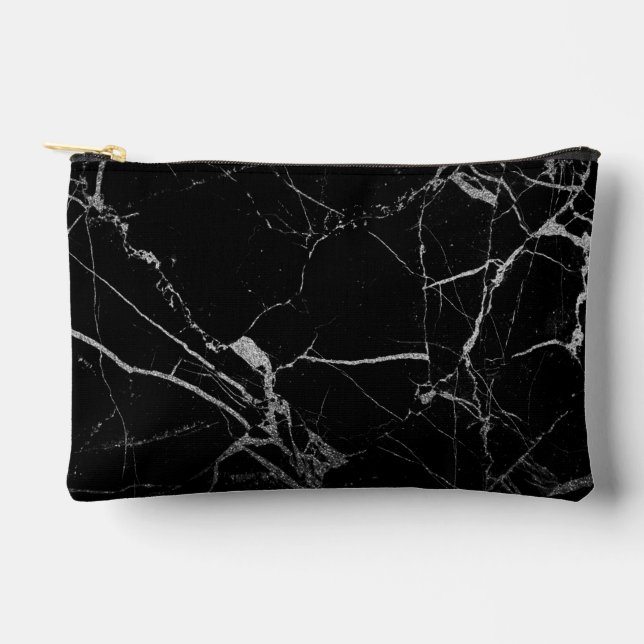 Sharp Black und Silver Marble Zubehörtasche (Vorderseite)