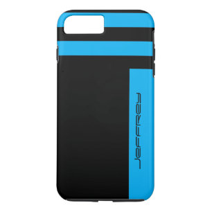 Sharp Blue & Black Minimalistisch mit Name Tough Case-Mate iPhone Hülle