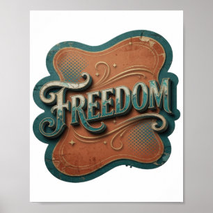 Sharp Blue FREEDOM Modernes Design Poster