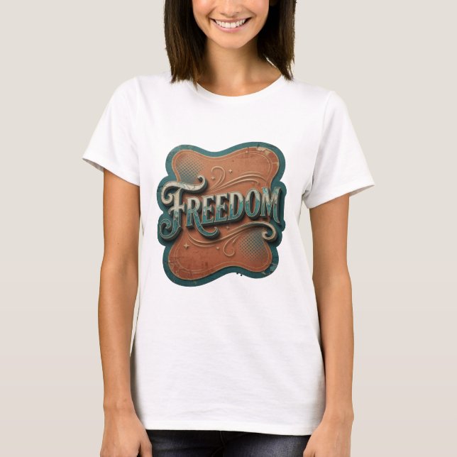 Sharp Blue FREEDOM Statement T-Shirt (Vorderseite)