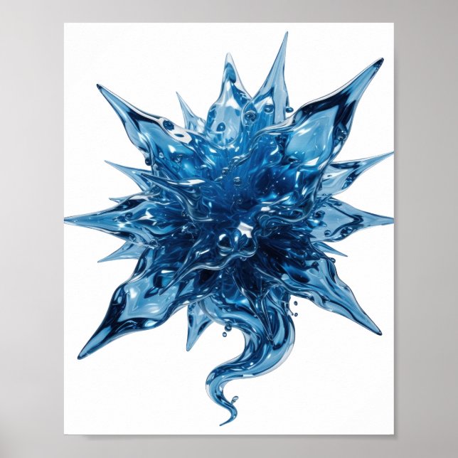 Sharp Blue WATER BALL Grafikdesign Poster (Vorne)