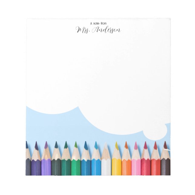 Sharp Crayons “A Note From” Colorful Teacher Notep Notizblock (Vorderseite)