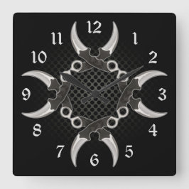 Sharp Edges Kurved Blades Quadratische Wanduhr
