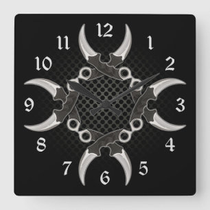 Sharp Edges Kurved Blades Quadratische Wanduhr