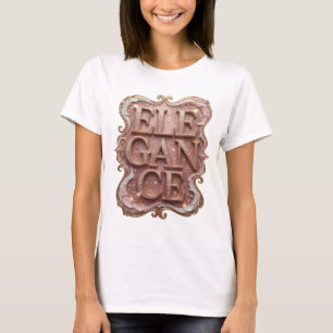 Sharp Gold ELEGANCE Druck T-Shirt