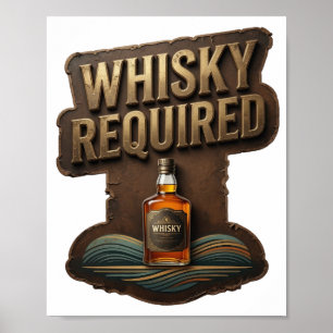 Sharp Gold WHISKY ERFORDERLICH Künstlerisches Moti Poster