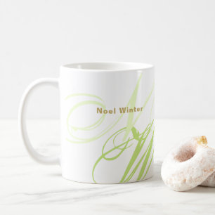 Sharp Green Monogram überdimensionierte Initialen Kaffeetasse