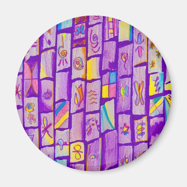 Sharp Lila Bricks Magnet (Vorne)