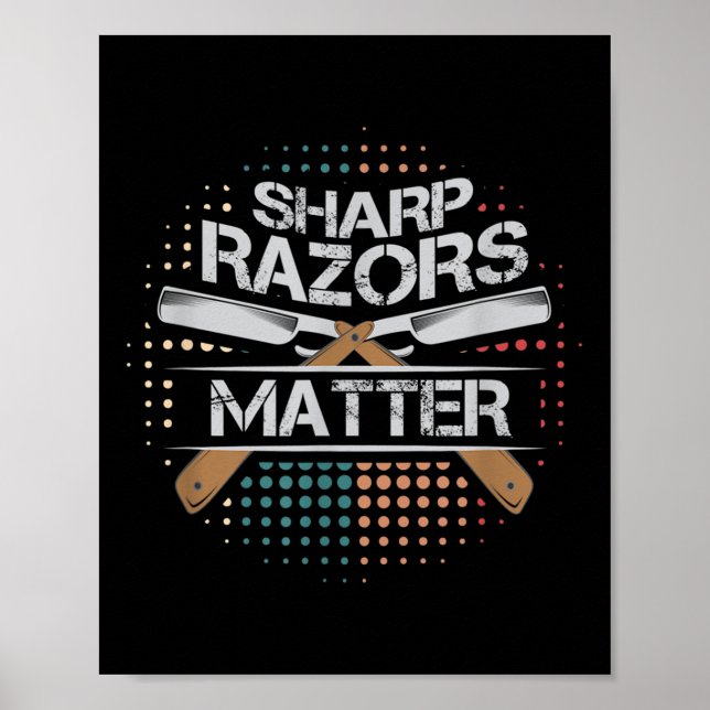 Sharp Razors Barbers Shop Shave Gift Poster (Vorne)