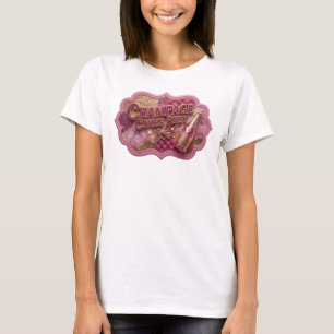 Sharp Red CHAMPAGE COMES FIRST Shirt-Design T-Shirt