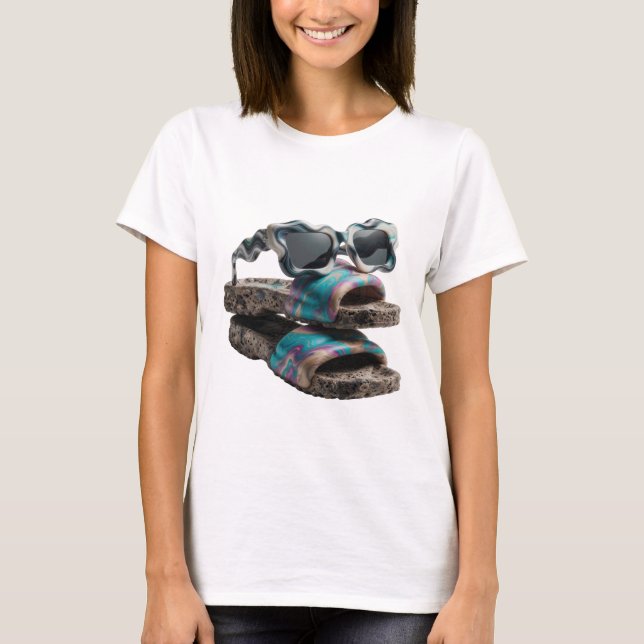 Sharp Silver ABSTRACT ART Design v2 T-Shirt (Vorderseite)