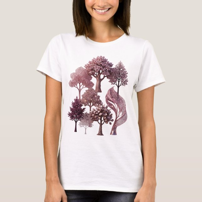 Sharp Silver-Edelstein-Bäume-Tee T-Shirt (Vorderseite)