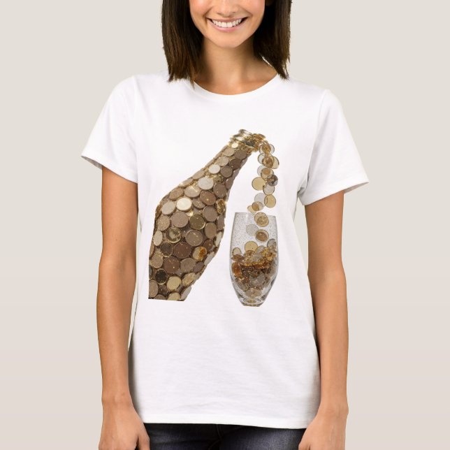 Sharp Silver GELDBEUTEL Druck T-Shirt (Vorderseite)