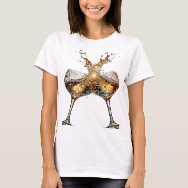 Sharp Silver PROST AUF DIE GUTE GESUNDHEIT 3D Text T-Shirt (Vorderseite)