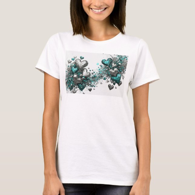 Sharp Teal ETERNAL LOVE Custom-T-Shirt T-Shirt (Vorderseite)