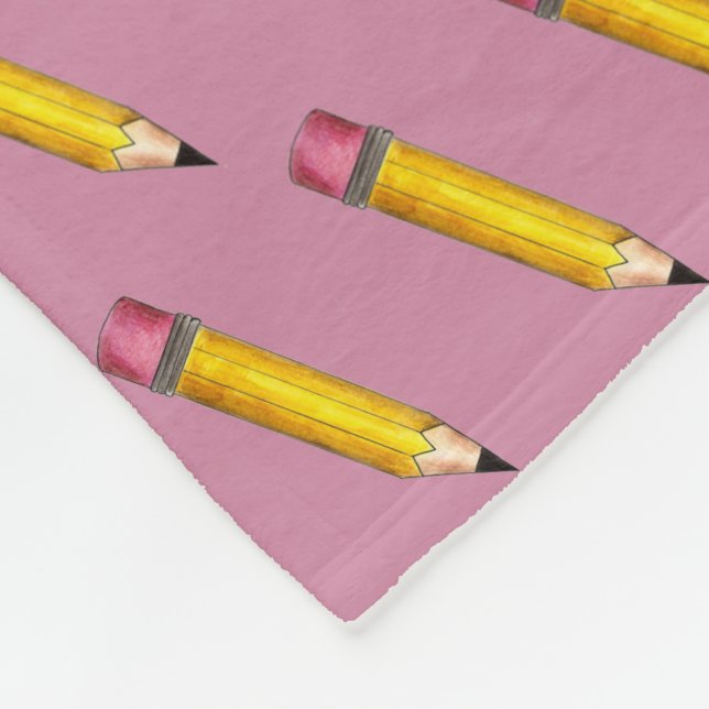 Sharp Yellow #2 Pencils School Writer Teacher Fleecedecke (Ecke)