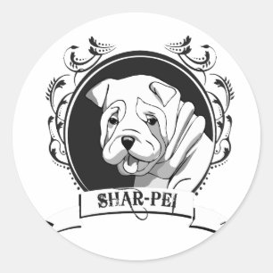 SHARPEI (2) RUNDER AUFKLEBER