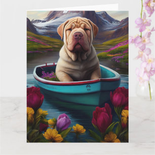 Sharpei auf einem Paddel: Ein landschaftliches Abe Karte