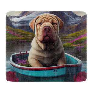 Sharpei auf einem Paddel: Ein landschaftliches Abe Schneidebrett