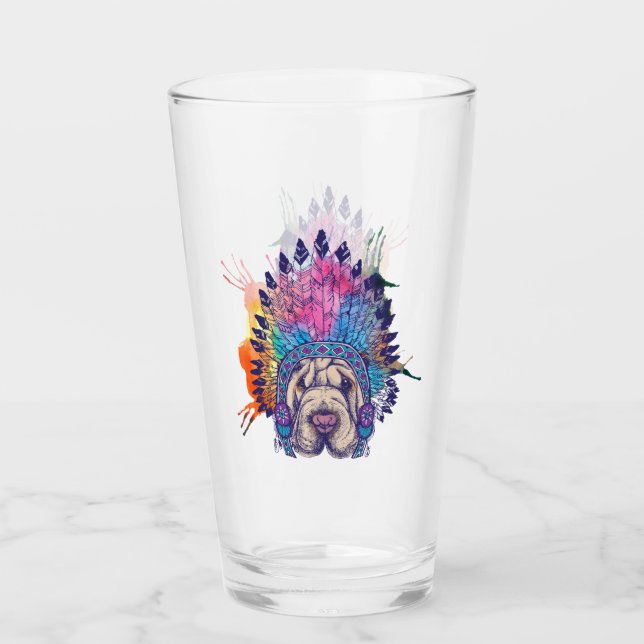 Sharpei gebürtiger Ureinwohner-Leiter Glas (Vorderseite)