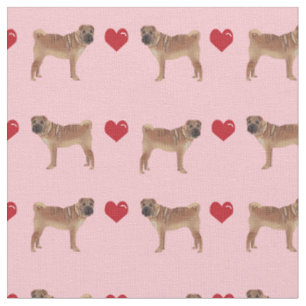 Sharpei Hund Liebe Herz rosa Stoff