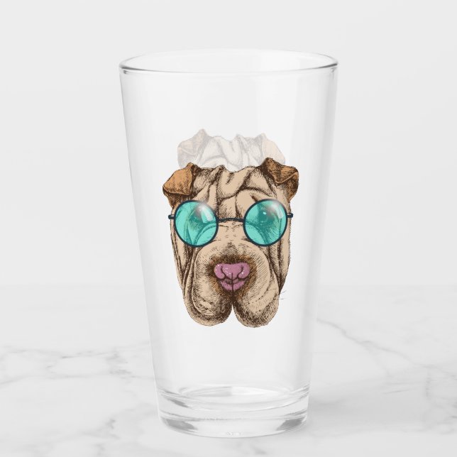 Sharpei in der Sonnenbrille Glas (Vorderseite)