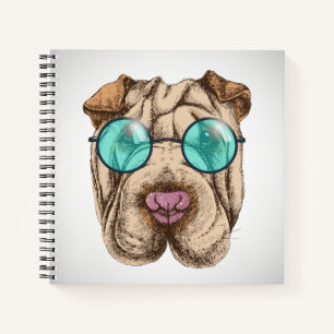 Sharpei in Sonnenbrille Notizbuch