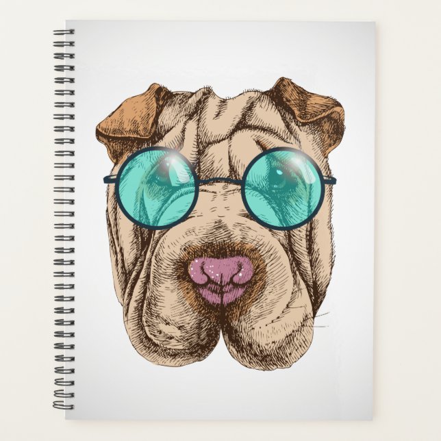 Sharpei in Sonnenbrille Planer (Vorderseite)