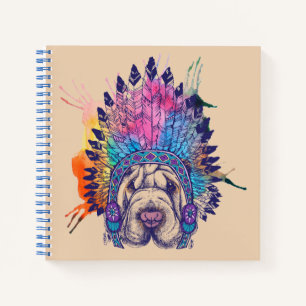Sharpei Native Amerikanische Ureinwohner Chief Notizbuch