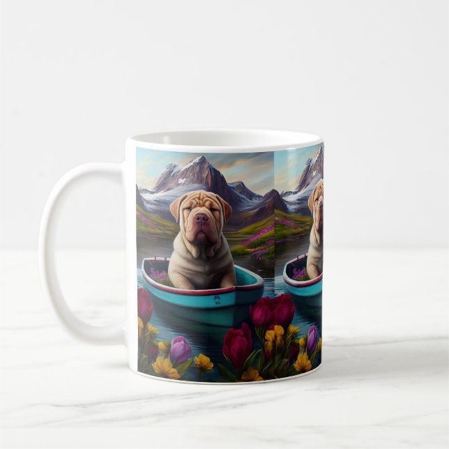 Sharpei on a Paddle: Ein Landschaftliches Abenteue Kaffeetasse (Links)