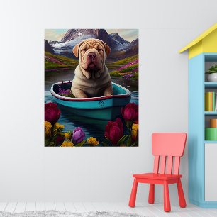 Sharpei on a Paddle: Ein Landschaftliches Abenteue Poster