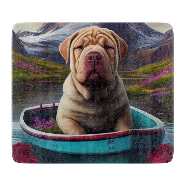 Sharpei on a Paddle: Ein Landschaftliches Abenteue Schneidebrett (Vorderseite)