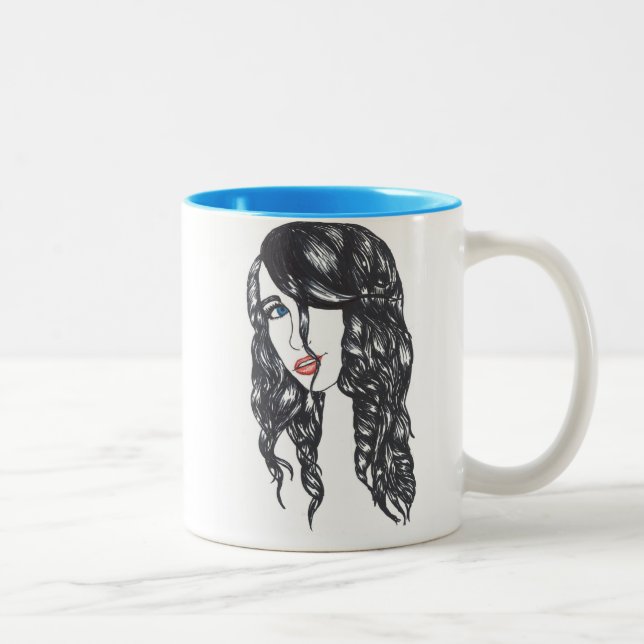 Sharpie ganz über Tasse 110z (weiß/Blau) 2 (Rechts)